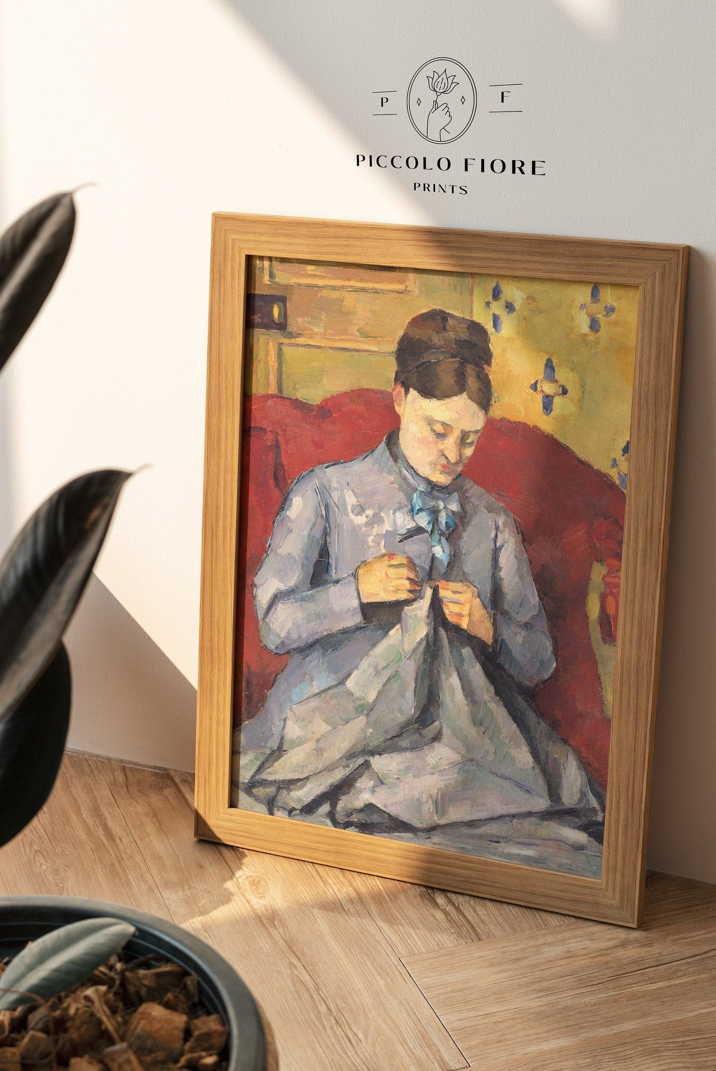 Sewing in a Red Chair | P307