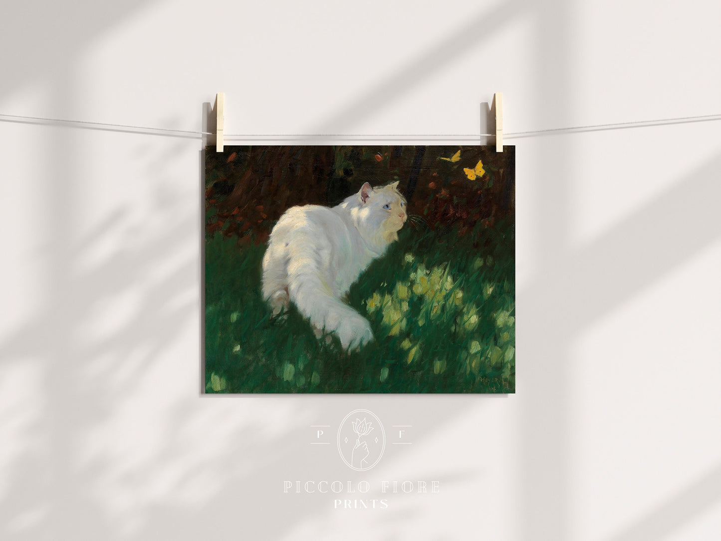 White Cat and Yellow Butterflies | P450