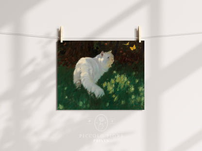 White Cat and Yellow Butterflies | P450