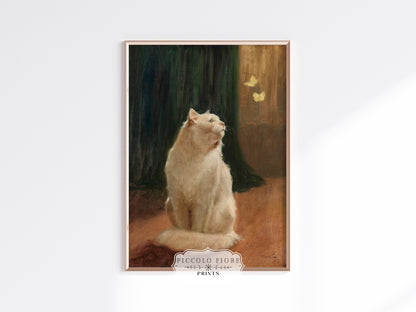 White Cat and Butterflies | P451
