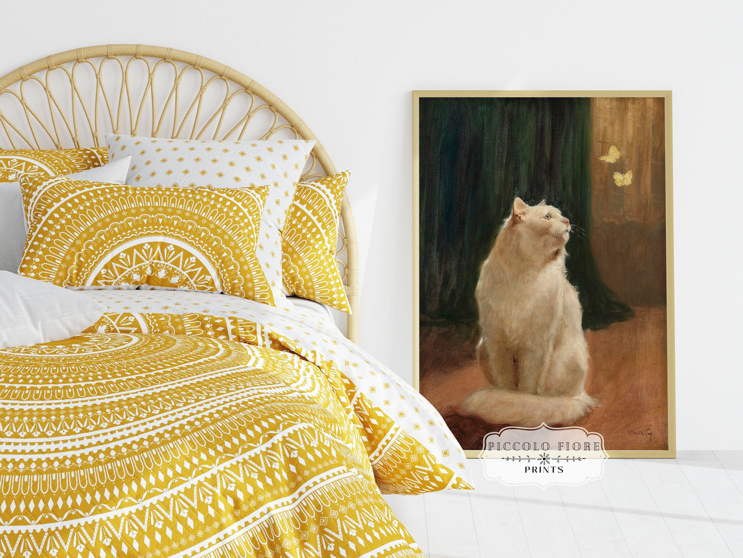 White Cat and Butterflies | P451