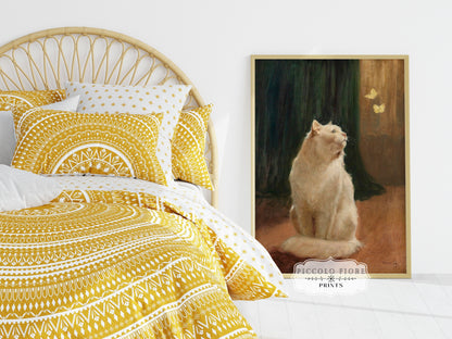 White Cat and Butterflies | P451