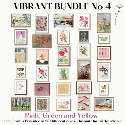 30 Digital Art Prints | PINK Vibrant ECLECTIC BUNDLE | VB4