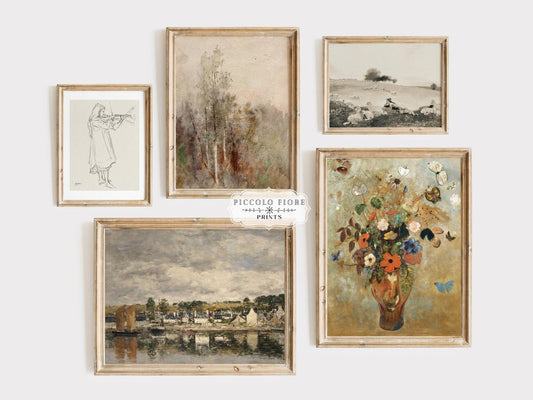 Muted Countryside | Gallery Wall Set | 5 Prints | M5 - 6 - Gallery Wall Set - Piccolo Fiore Prints