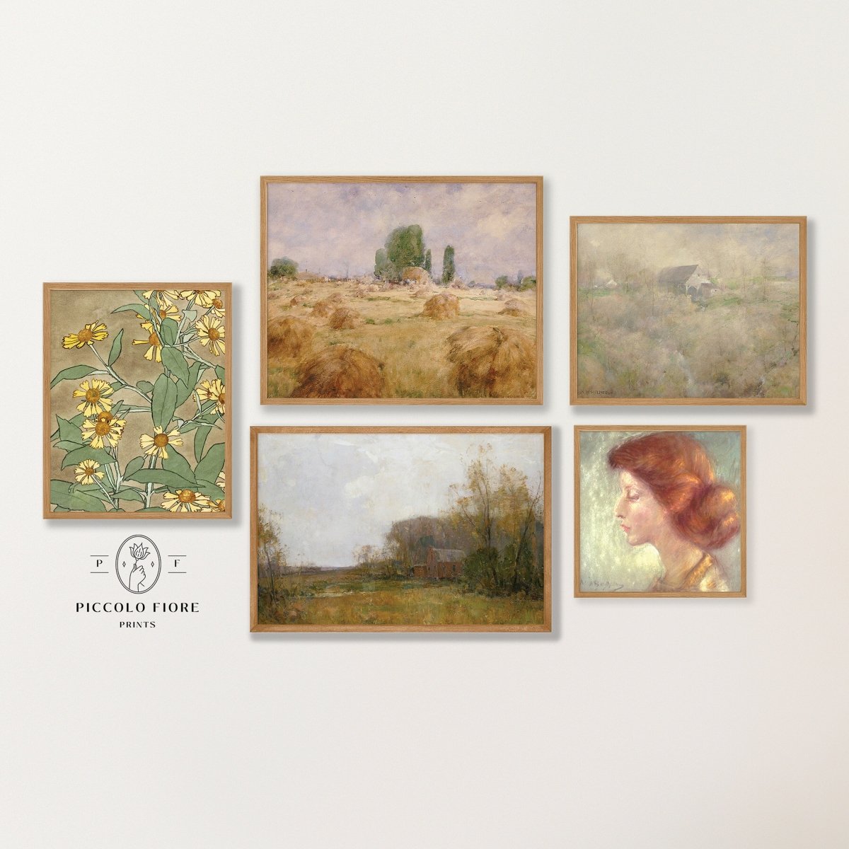 Neutral Eclectic Country | Gallery Wall Set | 5 Prints | S11 - 4.7 - Gallery Wall Set - Piccolo Fiore Prints