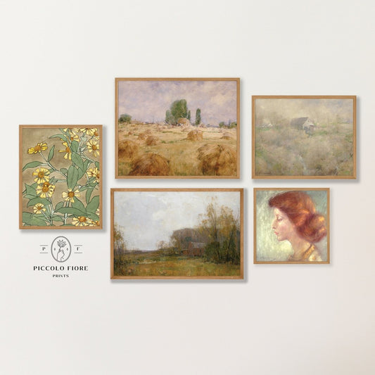 Neutral Eclectic Country | Gallery Wall Set | 5 Prints | S11 - 4.7 - Gallery Wall Set - Piccolo Fiore Prints