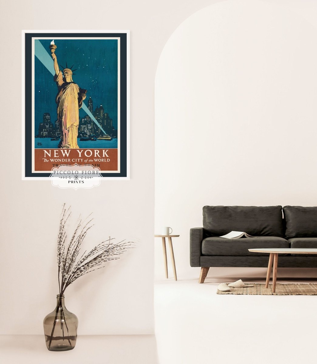 New York Travel By Train | P695 - Single Art Prints - Piccolo Fiore Prints