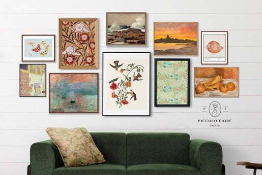 Orange and Pastel Green Eclectic | Gallery Wall Set | 10 Prints | S10 - 6 - Gallery Wall Set - Piccolo Fiore Prints