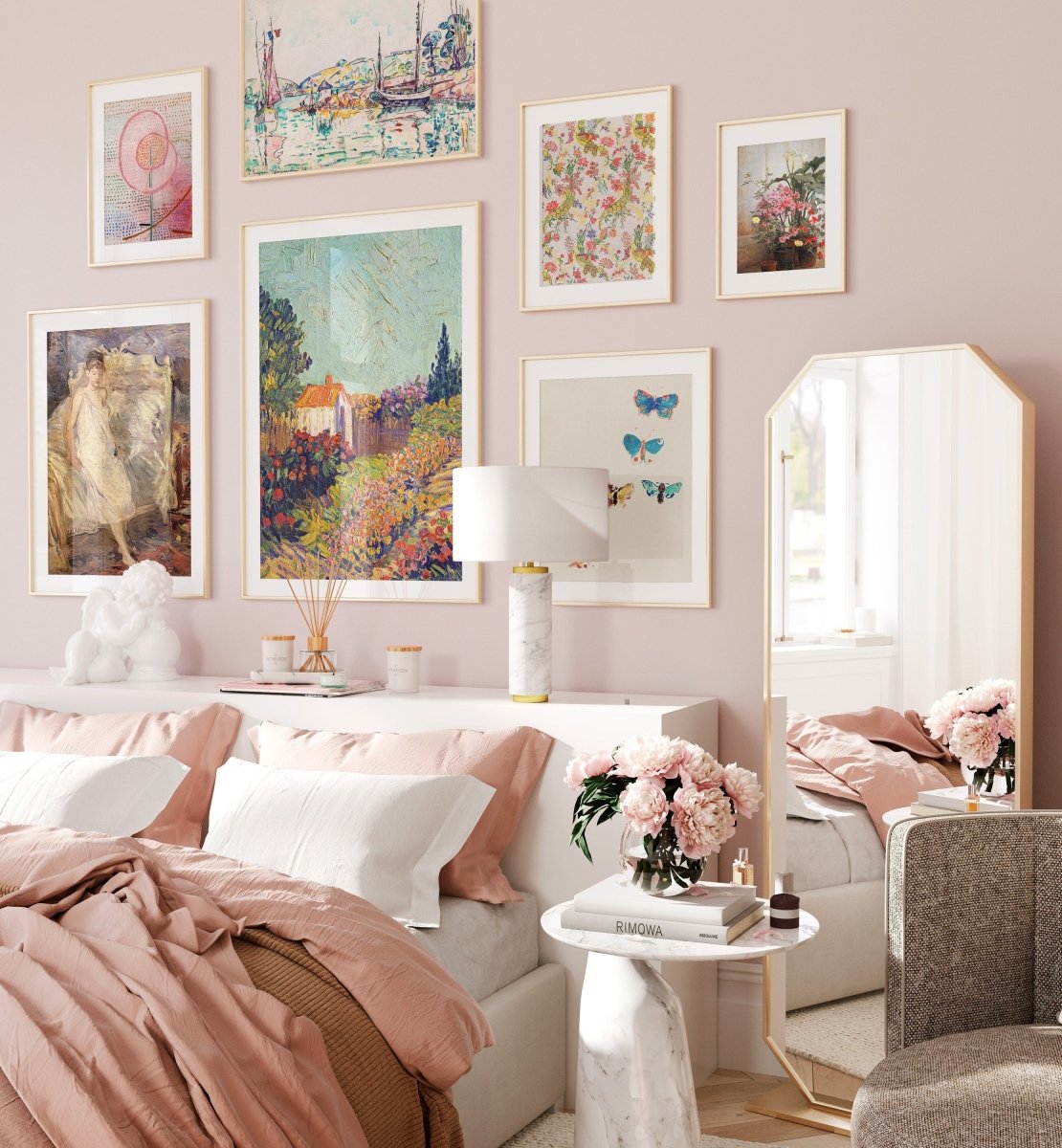 Pastel Pink, Green, Blue and Beige | Gallery Wall Set | 7 Prints | M7 - 1 - Gallery Wall Set - Piccolo Fiore Prints
