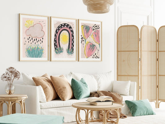 Pastel Sunshine | Gallery Wall Set | 3 Prints | K3 - 1 - Gallery Wall Set - Piccolo Fiore Prints