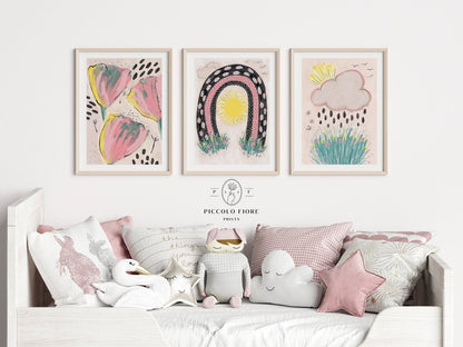 Pastel Sunshine | Gallery Wall Set | 3 Prints | K3 - 1 - Gallery Wall Set - Piccolo Fiore Prints