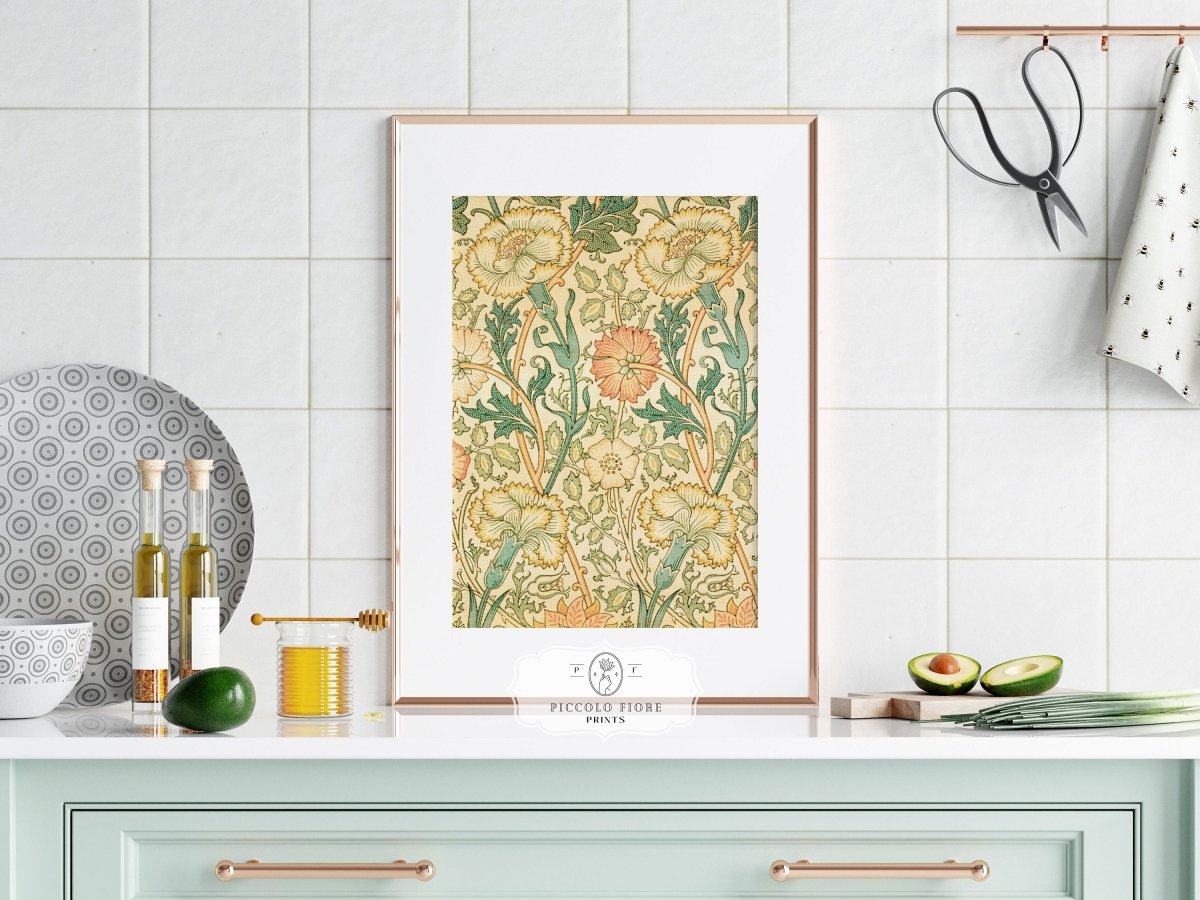 Peach and Green Florals | William Morris | Gallery Wall Set | 3 Prints | S3 - 5 - Gallery Wall Set - Piccolo Fiore Prints