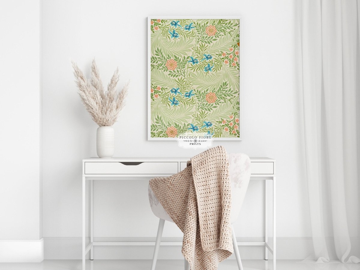 Peach and Green Florals | William Morris | Gallery Wall Set | 3 Prints | S3 - 5 - Gallery Wall Set - Piccolo Fiore Prints