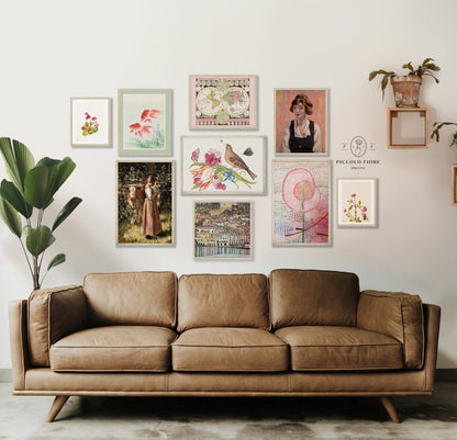 Pink and Green Eclectic | Gallery Wall Set | 9 Prints | S9 - 7 - Gallery Wall Set - Piccolo Fiore Prints