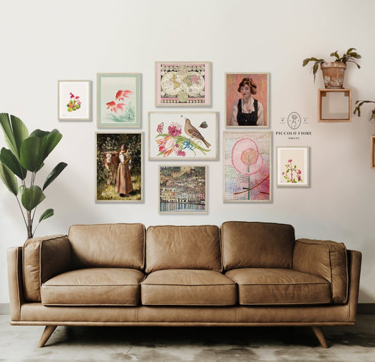 Pink and Green Eclectic | Gallery Wall Set | 9 Prints | S9 - 7 - Gallery Wall Set - Piccolo Fiore Prints