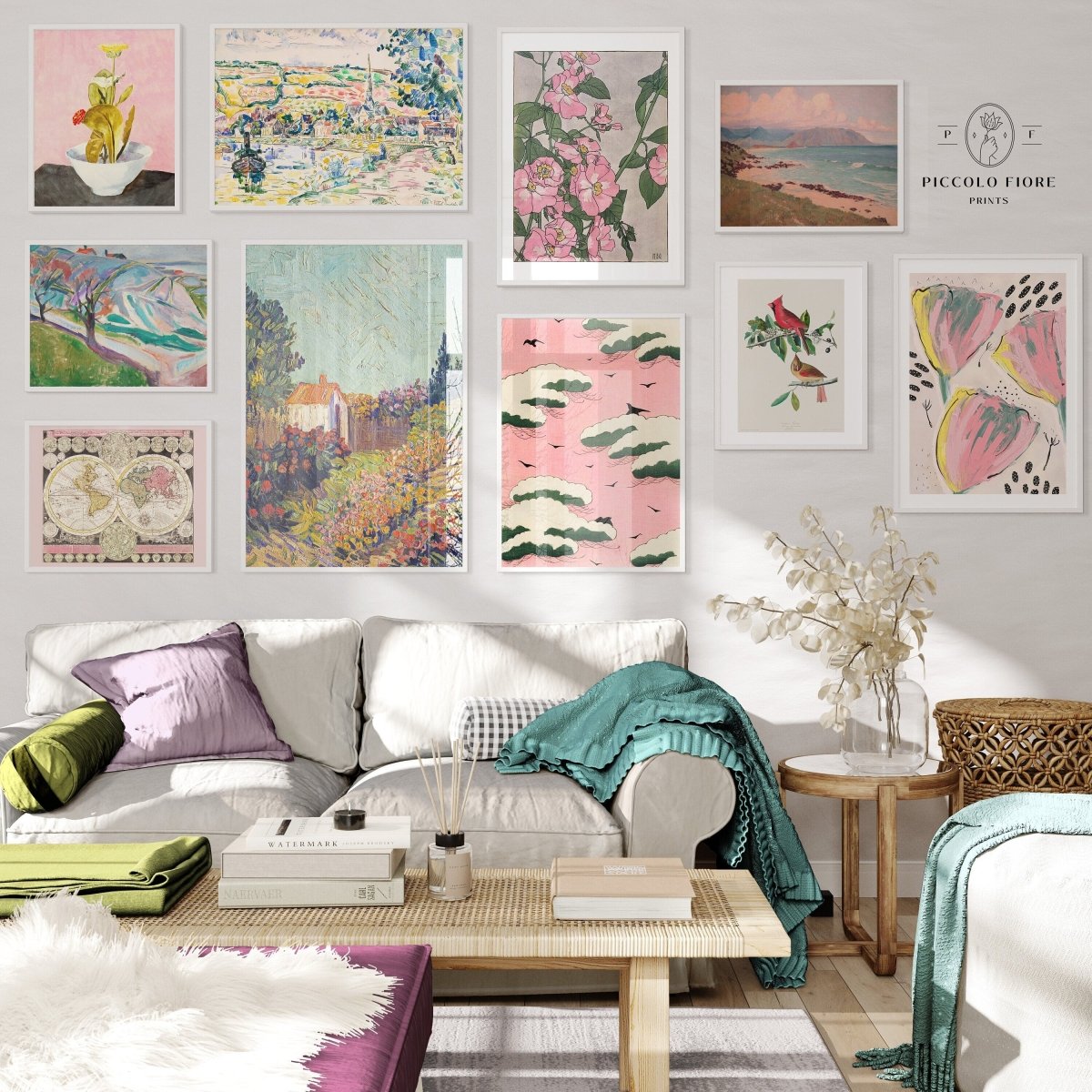 Pink Eclectic | Gallery Wall Set | 10 Prints | M10 - 3 - Gallery Wall Set - Piccolo Fiore Prints
