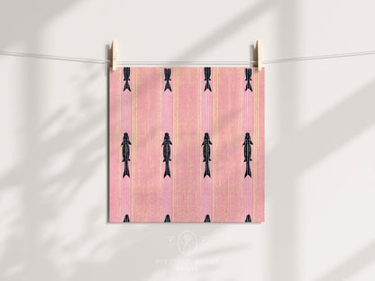 Pink Fish | Vintage Japanese Woodblock | P128 - Single Square Art Prints - Piccolo Fiore Prints