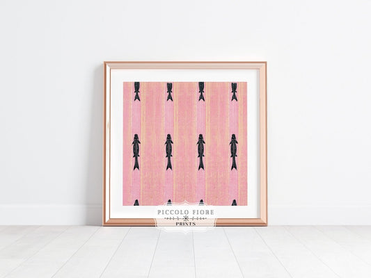 Pink Fish | Vintage Japanese Woodblock | P128 - Single Square Art Prints - Piccolo Fiore Prints