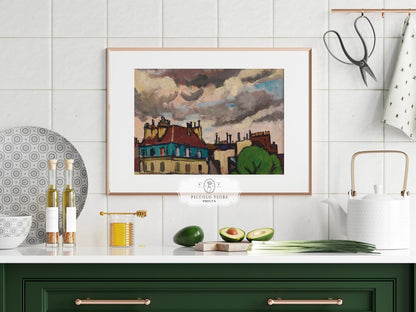 Rooftops and Clouds, Paris | P499 - Single Art Prints - Piccolo Fiore Prints