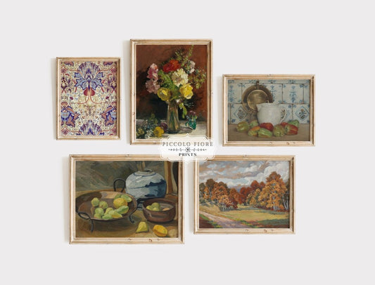 Rustic Blue | Gallery Wall Set | 5 Prints | S5 - 1 - Gallery Wall Set - Piccolo Fiore Prints