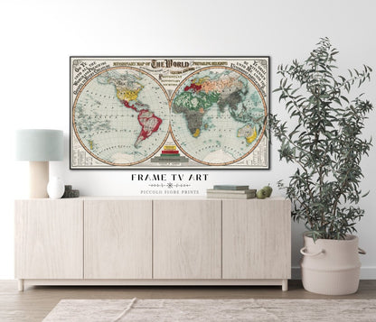 Samsung Frame TV Art | Missionary Map of the World | TV25 - Frame TV Art - Piccolo Fiore Prints