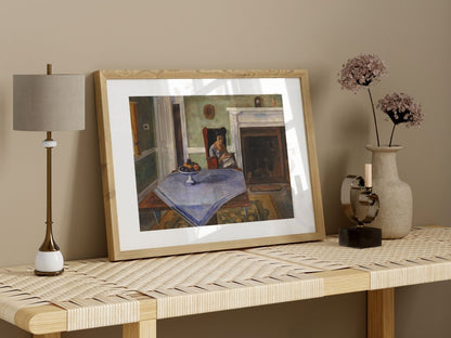 Sewing by the Fireplace | P275 - Single Art Prints - Piccolo Fiore Prints