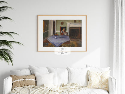 Sewing by the Fireplace | P275 - Single Art Prints - Piccolo Fiore Prints