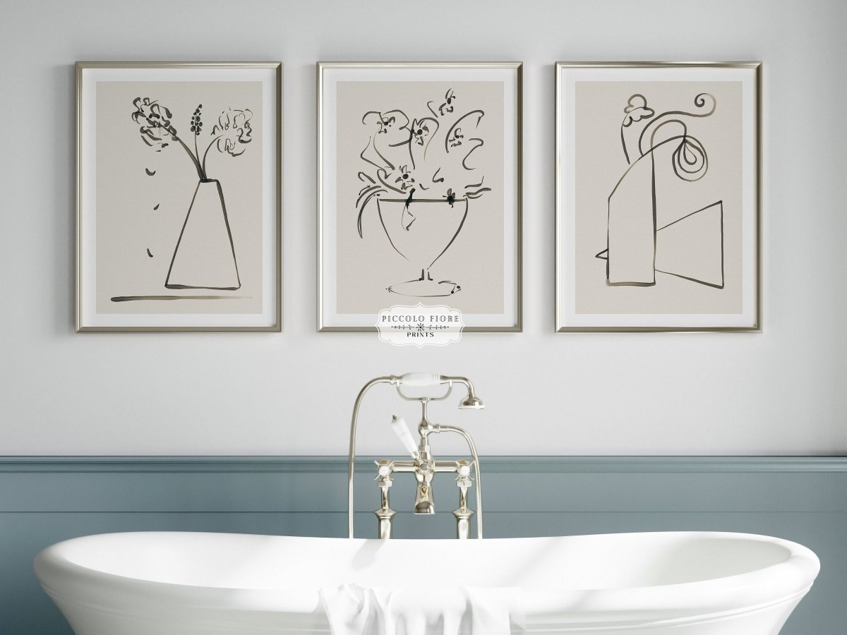 Still Life Lines | Gallery Wall Set | 3 Prints | K3 - 5 - Gallery Wall Set - Piccolo Fiore Prints