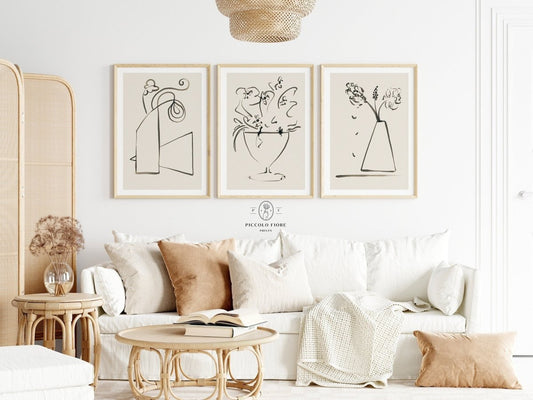 Still Life Lines | Gallery Wall Set | 3 Prints | K3 - 5 - Gallery Wall Set - Piccolo Fiore Prints