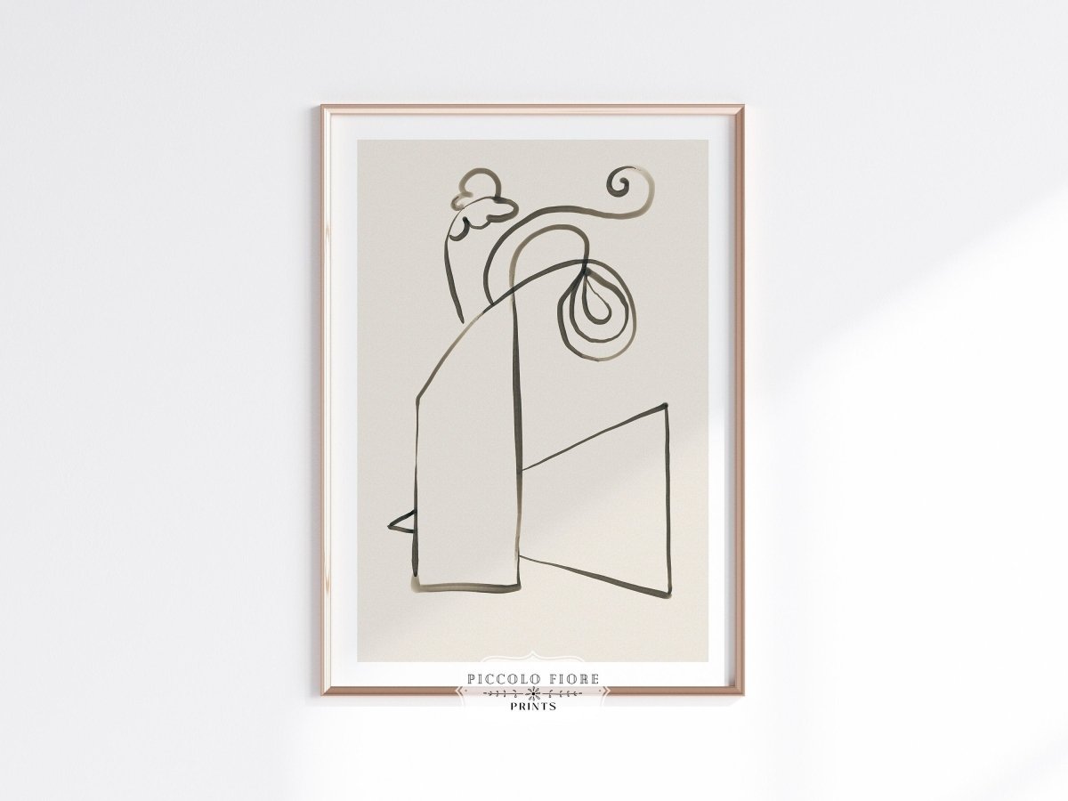 Still Life Lines I | Abstract Vase of Flowers | K12 - Single Art Prints - Piccolo Fiore Prints