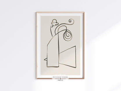 Still Life Lines I | Abstract Vase of Flowers | K12 - Single Art Prints - Piccolo Fiore Prints