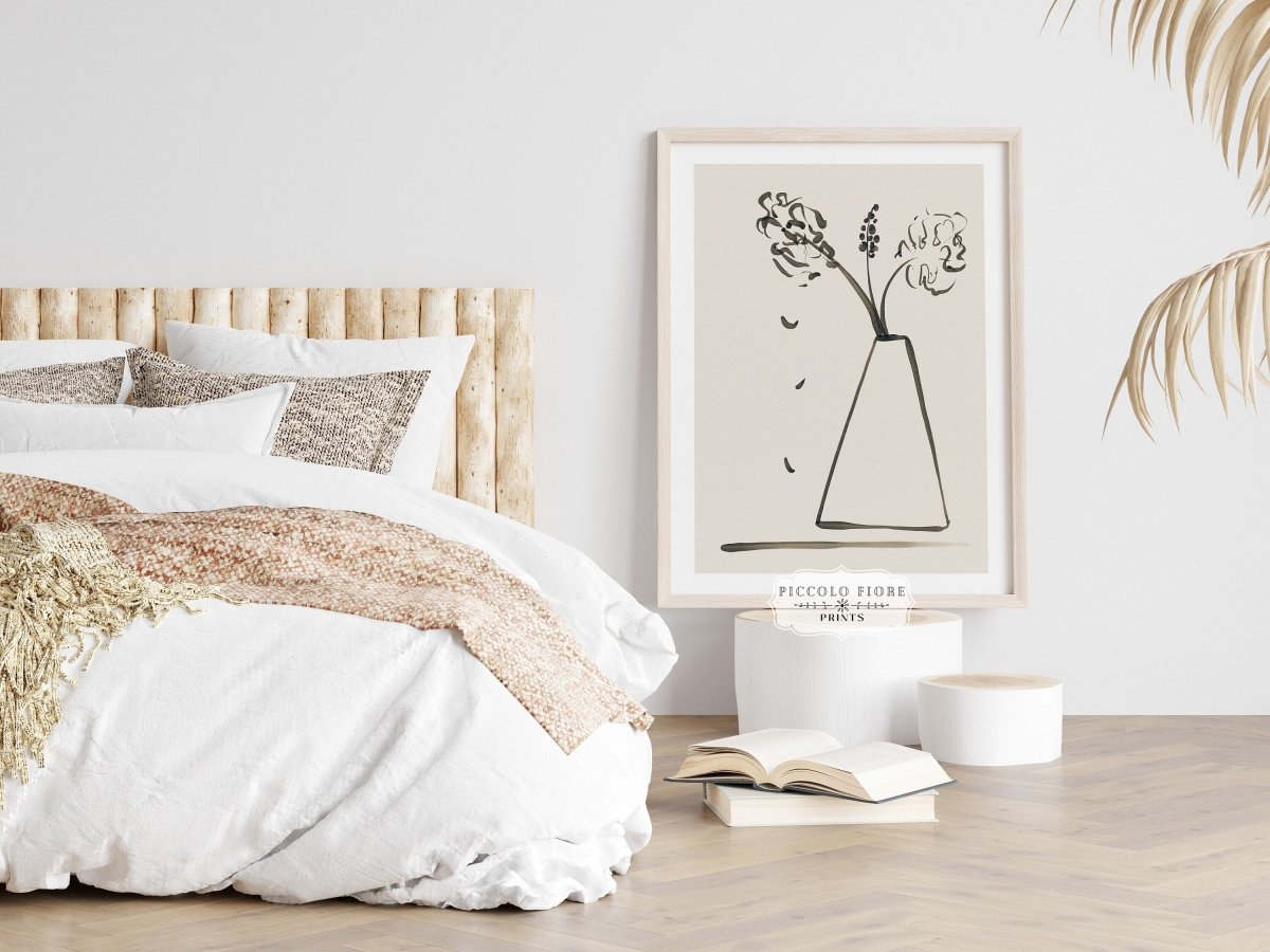 Still Life Lines II | Abstract Vase of Flowers | K13 - Single Art Prints - Piccolo Fiore Prints