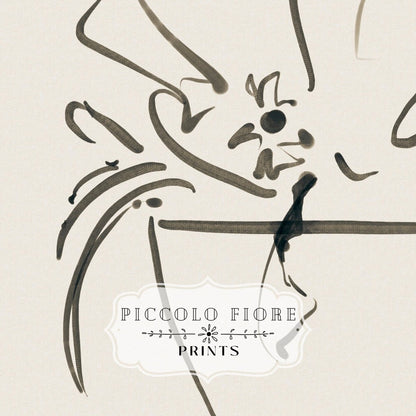 Still Life Lines III | Abstract Vase of Flowers | K14 - Single Art Prints - Piccolo Fiore Prints