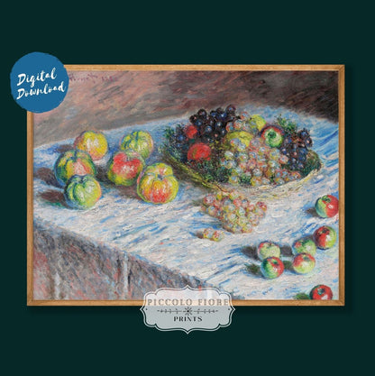 Still Life with Apples and Grapes | P44 - Single Art Prints - Piccolo Fiore Prints