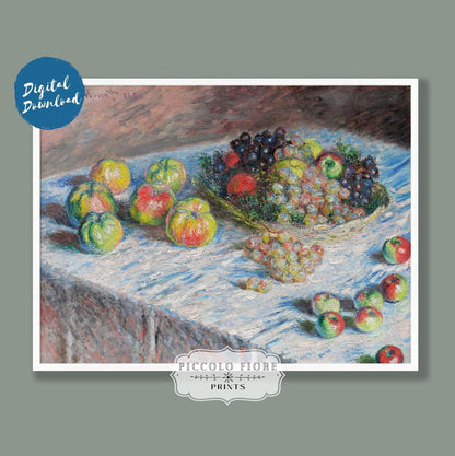 Still Life with Apples and Grapes | P44 - Single Art Prints - Piccolo Fiore Prints