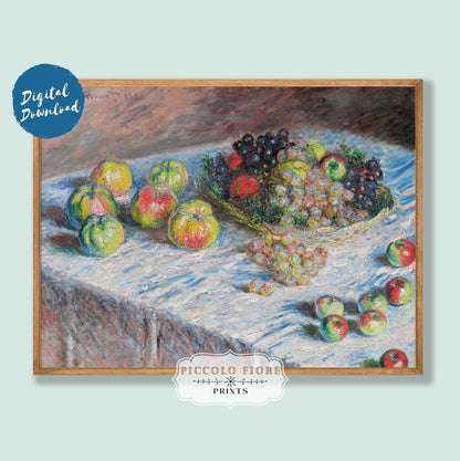 Still Life with Apples and Grapes | P44 - Single Art Prints - Piccolo Fiore Prints