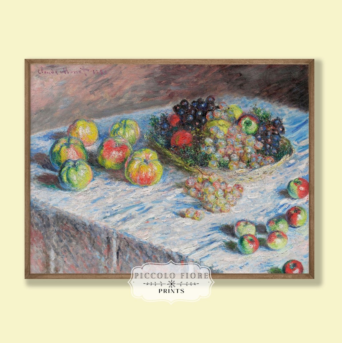 Still Life with Apples and Grapes | P44 - Single Art Prints - Piccolo Fiore Prints