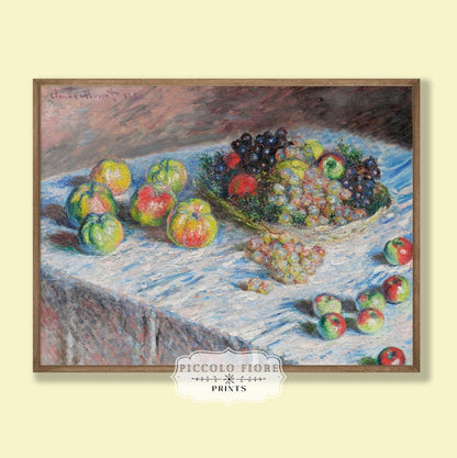 Still Life with Apples and Grapes | P44 - Single Art Prints - Piccolo Fiore Prints