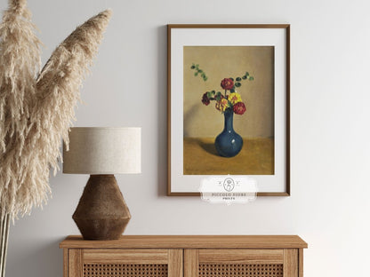 Still Life with Blue Vase of Flowers | P315 - Single Art Prints - Piccolo Fiore Prints