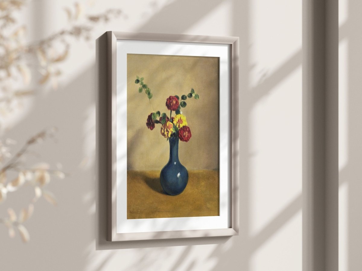Still Life with Blue Vase of Flowers | P315 - Single Art Prints - Piccolo Fiore Prints