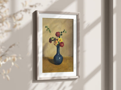 Still Life with Blue Vase of Flowers | P315 - Single Art Prints - Piccolo Fiore Prints