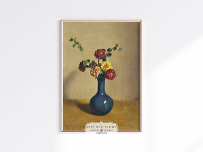 Still Life with Blue Vase of Flowers | P315 - Single Art Prints - Piccolo Fiore Prints