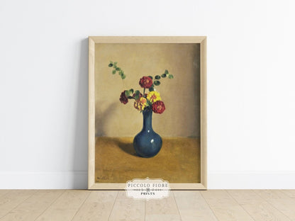 Still Life with Blue Vase of Flowers | P315 - Single Art Prints - Piccolo Fiore Prints