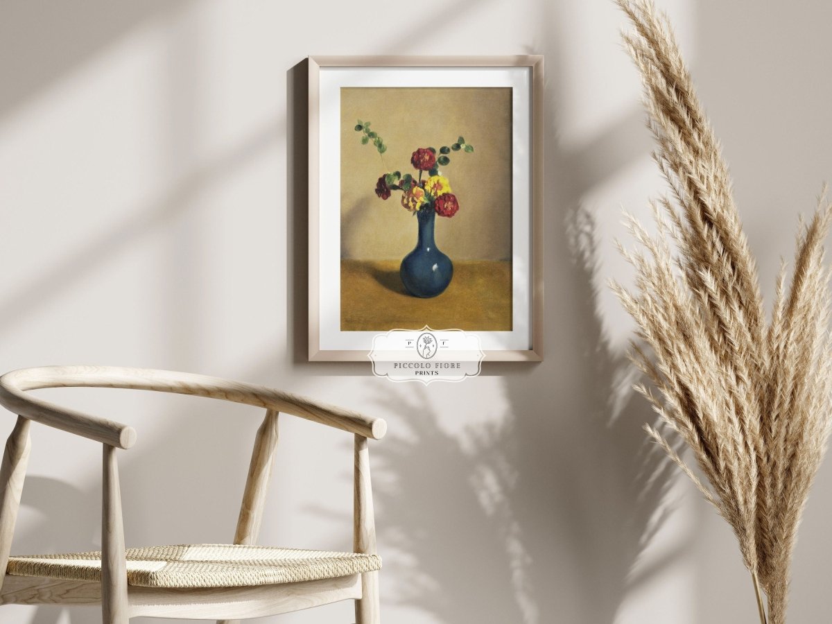 Still Life with Blue Vase of Flowers | P315 - Single Art Prints - Piccolo Fiore Prints