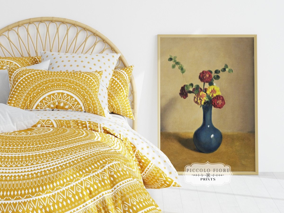 Still Life with Blue Vase of Flowers | P315 - Single Art Prints - Piccolo Fiore Prints