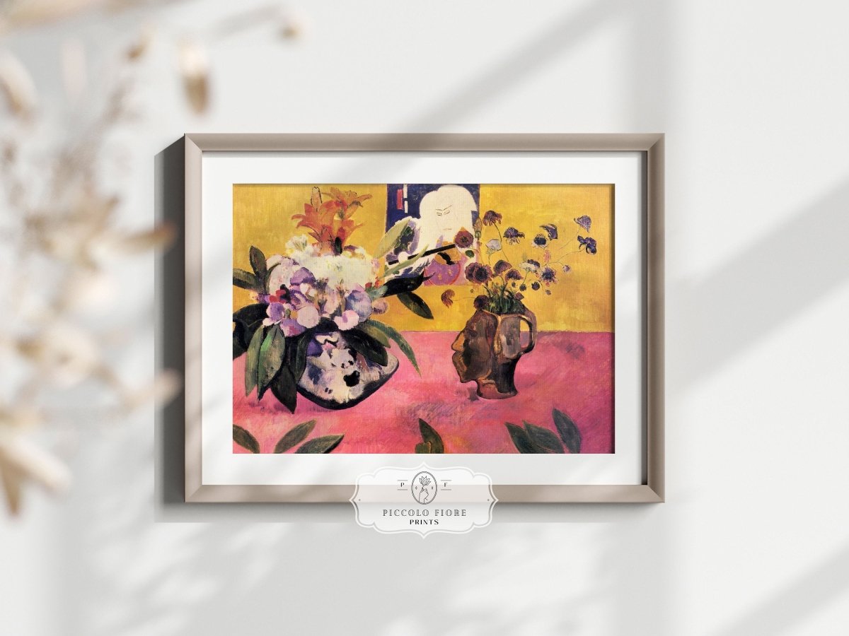 Still Life with Head - Shaped Vase and Japanese Woodcut | P325 - Single Art Prints - Piccolo Fiore Prints