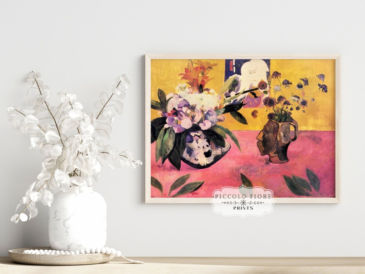 Still Life with Head - Shaped Vase and Japanese Woodcut | P325 - Single Art Prints - Piccolo Fiore Prints