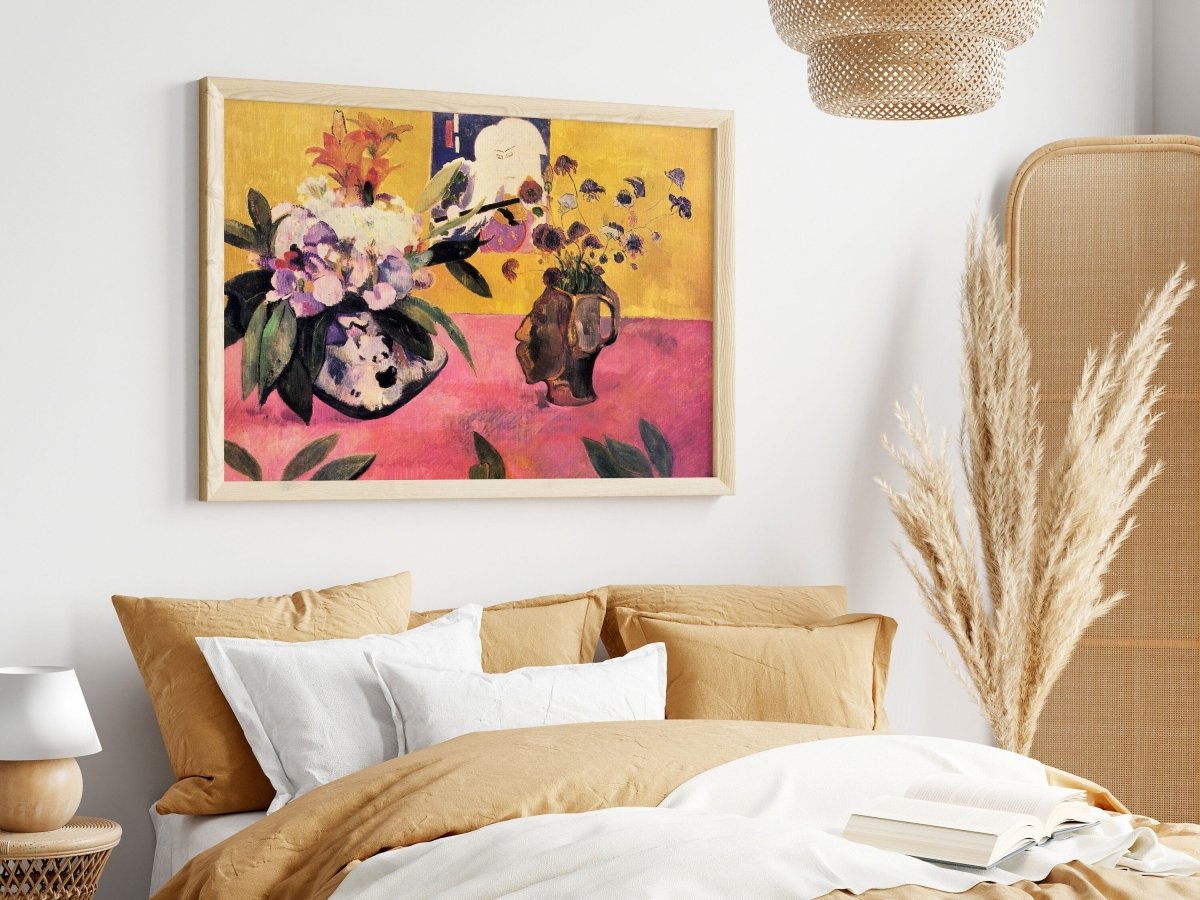 Still Life with Head - Shaped Vase and Japanese Woodcut | P325 - Single Art Prints - Piccolo Fiore Prints