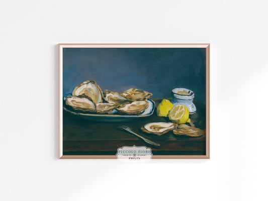 Still Life with Oysters and Lemons | P448 - Single Art Prints - Piccolo Fiore Prints
