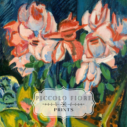 Still Life with Pink Roses and Fruit | P302 - Single Art Prints - Piccolo Fiore Prints